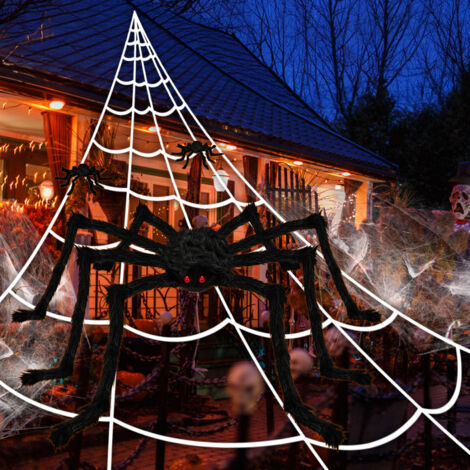 SWANEW Ragnatela gigante Halloween Decorazioni per esterni e interni Grandi ragnatele Decorazione da giardino Haloween 7M (1/5)