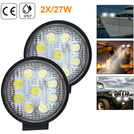 SWANEW 2x 27W LED LIGHT LIGULO 12V 24 V Feeli inversione del trattore Spotlight LED per fuoristrada per fuoristrada. veicolo. SUV. camion. automobile dell'auto IP67 IP67 impermeabile. rotondo