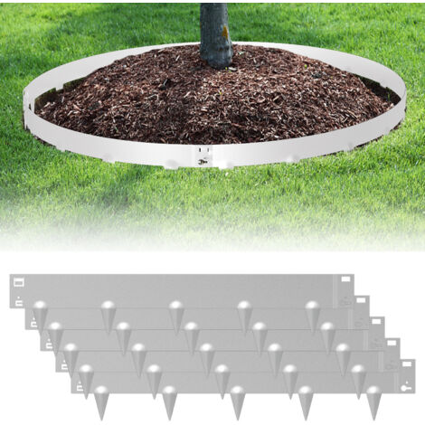 SWANEW Bordo prato con suggerimenti Bordatura del prato DIY Bordatura del prato in metallo zincato Bordatura del sentiero Argento 100x15cm 15m (1/5)