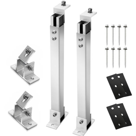 Supporto Regolabile Per Pannello Solare 0-60° - Kit Di Montaggio In Alluminio Per Tetto Piano E Superfici, Per Pannelli Da 50W A 400W