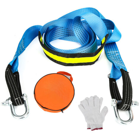 SWANEW Cinghia Traino Fuoristrada Auto. 8T Corda Traino Elastica Recupero Tuning (5M). Heavy Duty Car Essentials Professionale Kits con 2 Ganci di Sicurezza (1/5)