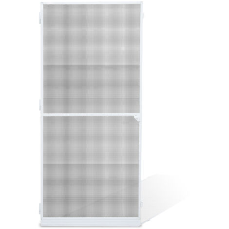 SWANEW 120x240CM Zanzariera Zanzariera da porta in alluminio con telaio zanzariera con garza protezione UV impermeabile Bianco (1/5)