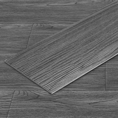 SWANEW Pavimento PVC di design, Strisce viniliche autoadesive, Pavimento vinilico Deluxe, 91,5 cm x 15,2 cm x 2 mm, 36 pezzi 5 m² Legno scuro