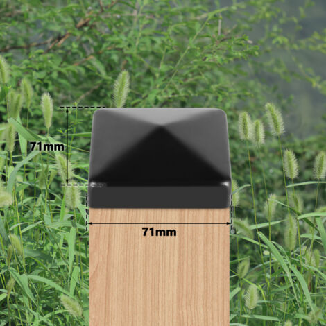 SWANEW 10x tappi per pali tappo per recinzione tappo di copertura per pali nero 71mm