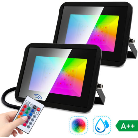 MEIHUA Faretto LED RGB Esterno 42W, 2PC Barre LED RGB con Telecomando