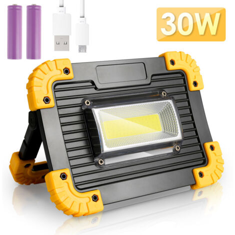 SWANEW Proiettore a LED ricaricabile 30W Proiettore da cantiere Luce da lavoro 3 modalità Lanterna portatile Proiettore USB per garage da campeggio (1/5)