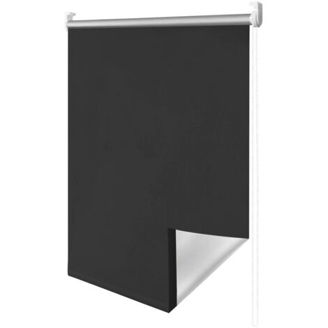 SWANEW Tenda a rullo oscurante 60x200cm tende da luce diurna protezione della privacy con rivestimento antitrapano. nero
