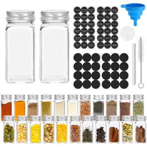 Jopassy Barattoli per spezie con 12 scatole per spezie, barattolo contenitore, senza fori (10,5 X 4,3X 4,3 cm) (1/5)