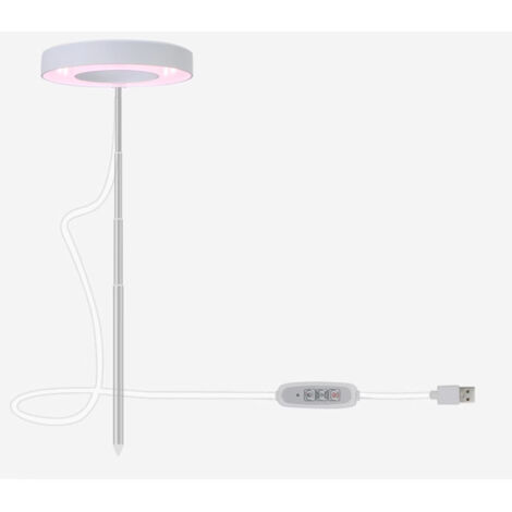Mxshc Luci per piante per coltivazione indoor, illuminazione a LED regolabile da 3 W, base girevole, lampada ricaricabile per interni da giardino per