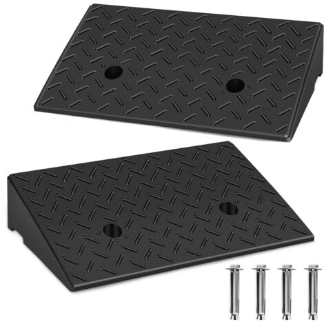Jopassy Set di 2 Rampa di carico, rampa portatile in gomma da marciapiede alta 11 cm per auto, moto, sedie a rotelle 49x30x11cm