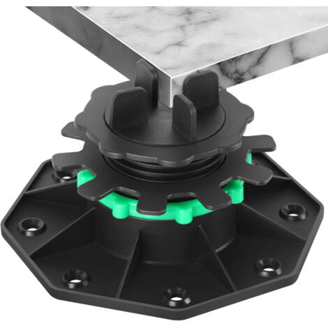 Jopassy Set di 20 piedini regolabili con anello di fissaggio, piedino per terrazza, piedino per terrazza, soletta, piedini regolabili 42-60 mm