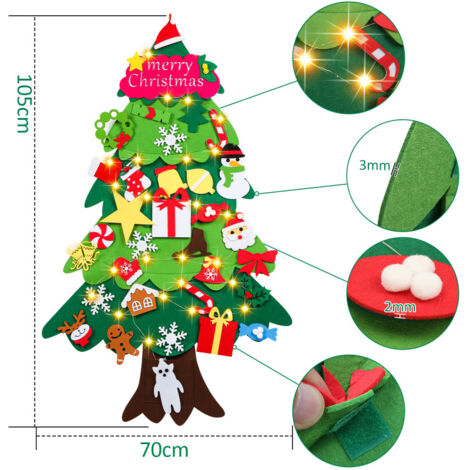Albero Di Natale In Feltro Fai-da-te 3,3m Con 41 Ornamenti – Decorazione Murale Per Bambini, 2023