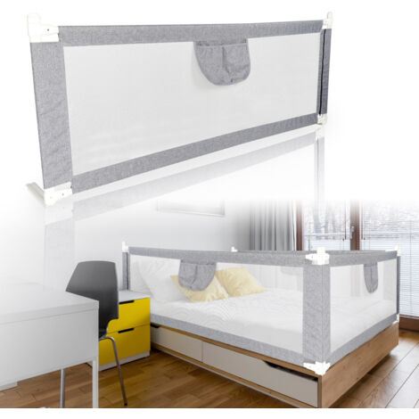 SWANEW Sponde Letto Bambini 200 CM Sbarra Letto Bambini Può Sollevamento Verticale Sponda Letto anti Caduta