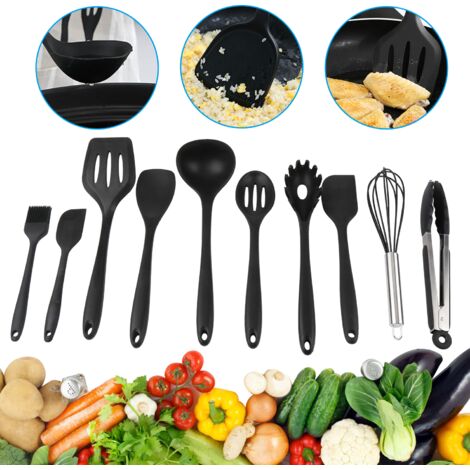 SWANEW Set di pentole in silicone, Per cucinare in cucina, 12 pezzi, Resistente al calore, Antiaderente (1/5)