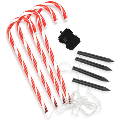 SWANEW Bastoncini luminosi LED a bastoncini luminosi con picchetti a terra decorazione natalizia all'aperto giardino set 5 pezzi (1/5)