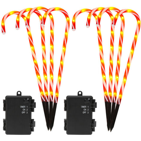 SWANEW Luci di canne di Natale. luci di canne di caramelle. luci da esterno a led. luci di canne da esterno. 8x (1/5)