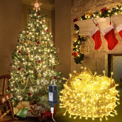 SWANEW 100M 500 Luci a stringa Catena luminosa a LED bianco caldo 8 modalità di illuminazione Party Garden Decorazione per esterni per interni Luci di Natale IP44 (1/5)