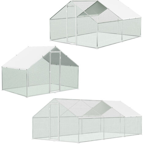 Jopassy Recinto per pollaio esterno 3x4x2 m con serratura 12 m² recinzione in acciaio zincato