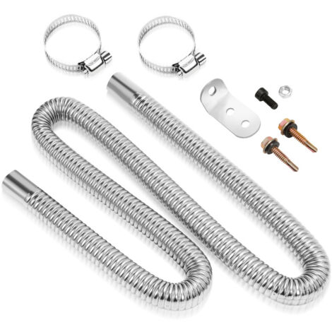 SWANEW Tubo di scarico da 120cm morsetti per tubi di scarico in acciaio inox tubo di scarico del riscaldatore di parcheggio diesel