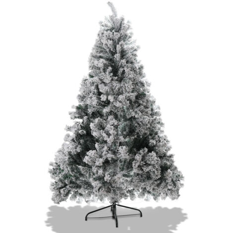 SWANEW Albero di Natale artificiale con fiocchi di neve. supporto in metallo Materiale PVC non illuminato (150 cm. 550 rami) (1/5)