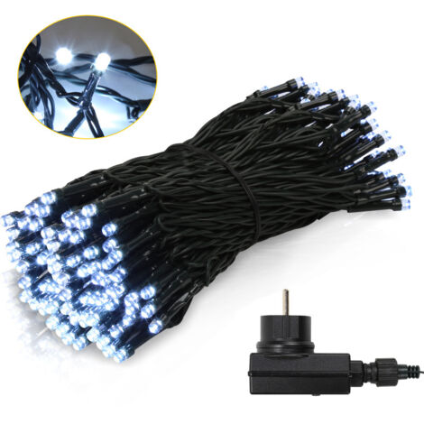 Jiubiaz Catena luminosa 10m 100LED 8 modalità luci per festa Natale matrimonio decorazione, bianco freddo (1/5)