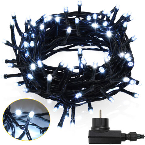 Jiubiaz Catena luminosa 20m 200LED 8 modalità luci per festa Natale matrimonio decorazione, bianco freddo (1/5)