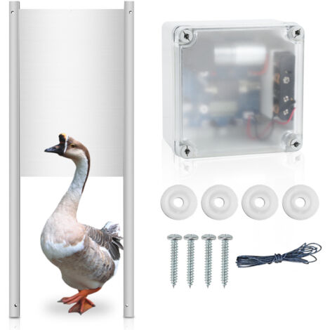 SWANEW Porta automatica per pollaio con timer e sensore di luce, chiusura in alluminio per animali domestici