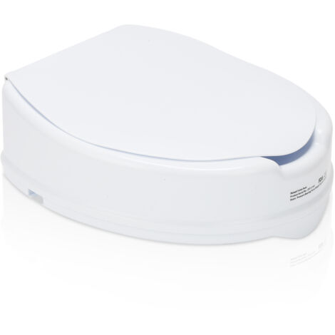 SWANEW Rialzo water Sollevatore per sedile WC Altri accessori per l'igiene Ausili per la toilette 10 cm Sedile per WC con coperchio Attacco per WC