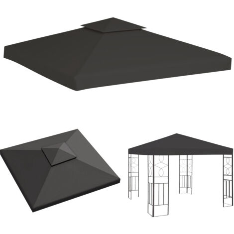 SWANEW Tetto di ricambio per gazebo a pergola 3x3M in antracite 150g/m2 Tetto per tenda da ricevimento (1/5)