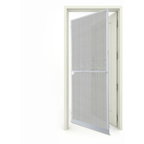 SWANEW 120x240CM Zanzariera Zanzariera da porta in alluminio con telaio zanzariera con garza protezione UV impermeabile Bianco