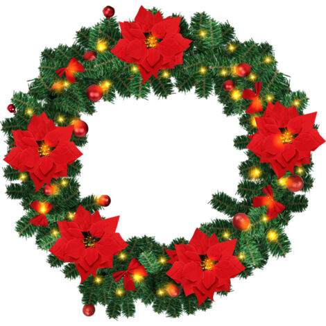 SWANEW Ghirlanda natalizia - Ghirlanda di Natale - 2,7 m - Ghirlanda di luci per albero di Natale a LED per feste di compleanno di nozze di Natale, rossa (1/5)