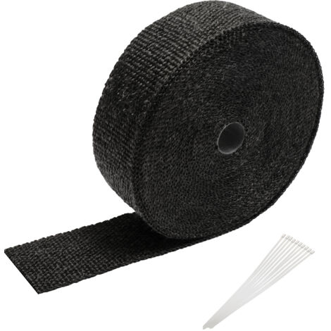 SWANEW 15M Titanio isolamento termico nastro tubo di scarico nero con 12 fascette metalliche (1/5)