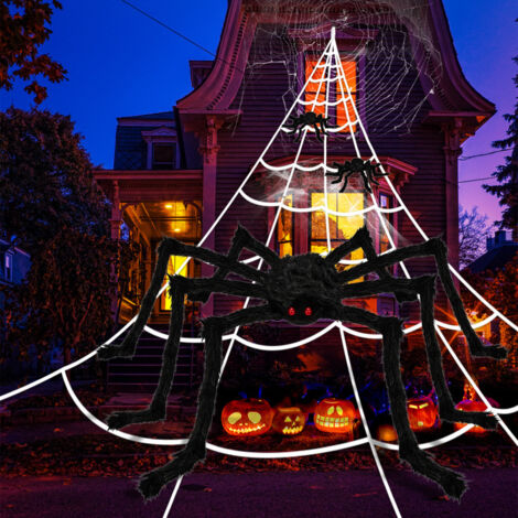 SWANEW Ragnatela gigante di Halloween Decorazioni per esterni e interni Grandi ragnatele Decorazione da giardino Haloween 5M (1/5)