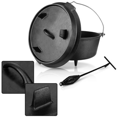 SWANEW Pentola da forno olandese in ghisa con gambe 8-14 persone Set da forno olandese professionale in ghisa 9qt (1/5)
