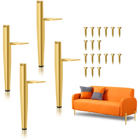 Gambe per mobili Gambe per tavoli in metallo Gambe per mobili in ferro Gambe per armadi Gambe per piedistalli-Oro-15cm