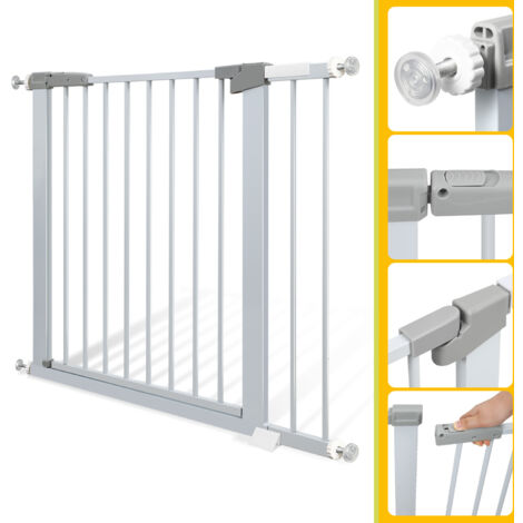 SWANEW Barriera di sicurezza 90-97cm Barriera di sicurezza per bambini per porte e corridoi colore bianco massima versatilità Bianco (1/5)