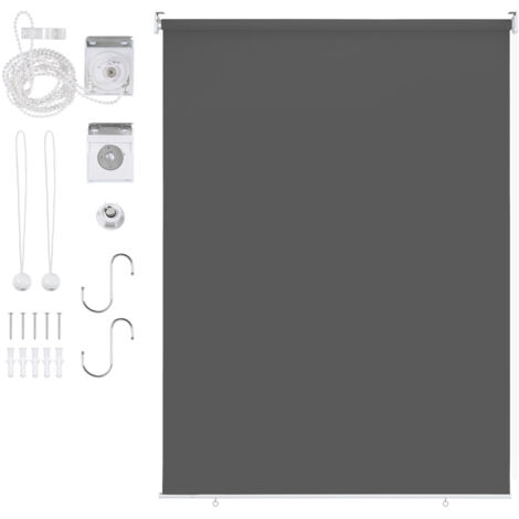 SWANEW Tenda verticale Tenda da esterno per balcone Tenda a rullo Schermo retrattile da esterno Protezione solare 100x140CM Antracite (1/5)