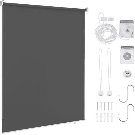 SWANEW Tenda verticale Tenda da esterno per balcone Tenda a rullo Schermo retrattile da esterno Protezione solare 100x140CM Antracite