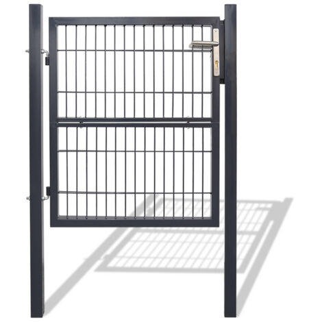 Hengda Gartentor Zatentor 120 x 100 cm tubo in acciaio zincato incluso blocco e tastiera mesh porte da giardino Zaunder dimensioni 20 × 5 cm di ruggine -antracite resistente