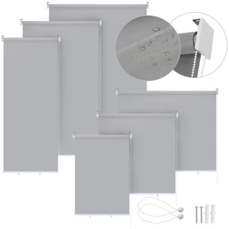 Tenda verticale Tenda da esterno per balcone Tenda a rullo Schermo retrattile da esterno Protezione solare 140x240CM Grigio