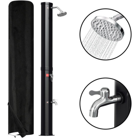 SWANEW Doccia solare con doccia a pedale Doccia estiva Doccia per piscina Doccia per giardino Doccia a mano 35L con parapioggia Nero