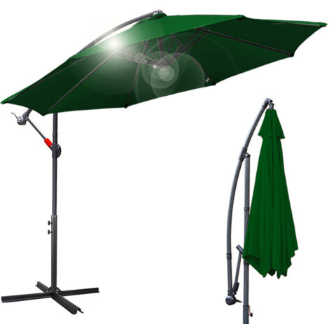 Hengda Ombrellone, ombrellone da giardino con 6 montanti, ombrellone inclinabile, ombrellone per giardino, spiaggia, piscina e bar 300 cm verde