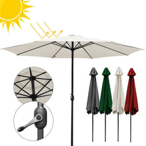 SWANEW Ø3.5m ombrellone da giardino ombrellone solare da giardino UV40+ rotondo,Beige (1/5)