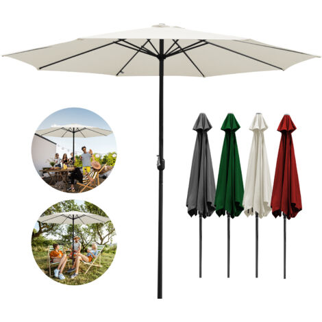 SWANEW Ø3.5m ombrellone da giardino ombrellone solare da giardino UV40+ rotondo,Beige (1/5)