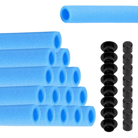Hengda Set di 16 imbottiture protettive in schiuma per trampolino - Universale per pali di rete Ø30mm - Blu