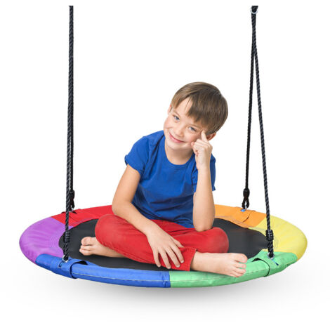 Hengda Altalena rotonda a nido d'uccello 100 cm appesa bambino adulto giardino esterno Capacità di carico 150KG (1/5)