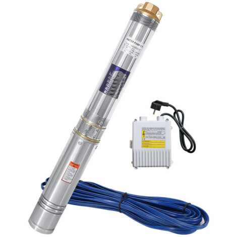 Randaco Pompa per pozzi profondi 0-1.1kW Pompa per pozzi Pompa sommersa Argento resistente alla sabbia