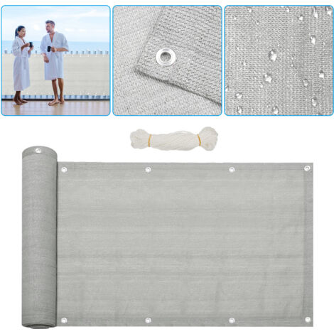 SWANEW Schermatura privacy per balcone 600x75 cm Copertura privacy HDPE grigia 180GR/M2