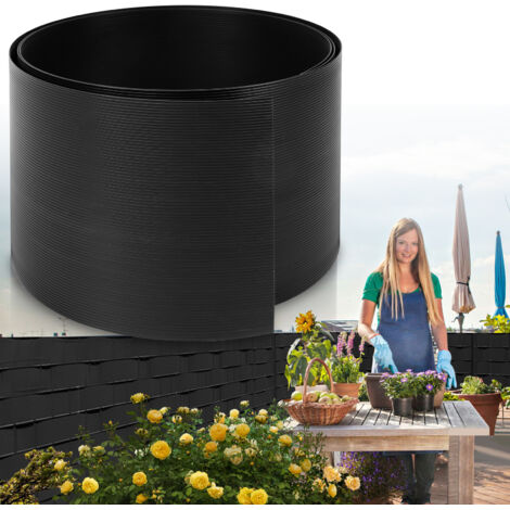 SWANEW 10 strisce di privacy in PVC, frangivento in PVC antracite 2,5 m x 19 cm per recinzioni in filo metallico a doppia barra per giardino balcone (1/5)