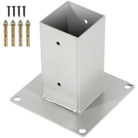 Hengda 4x Manicotto a vite Bullone quadrato quadrato Pali per recinzione Base per pali pergola 120x120mm (1/5)